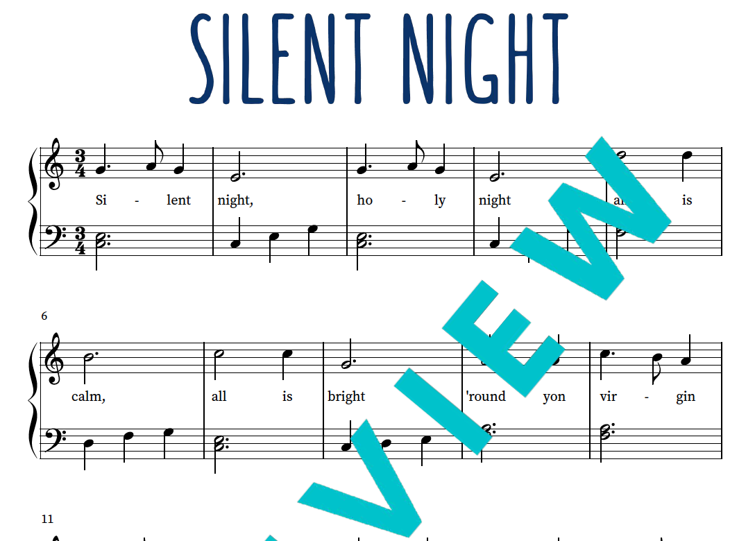 Silent Night Digital Sheet Music Download Oakville School of Music